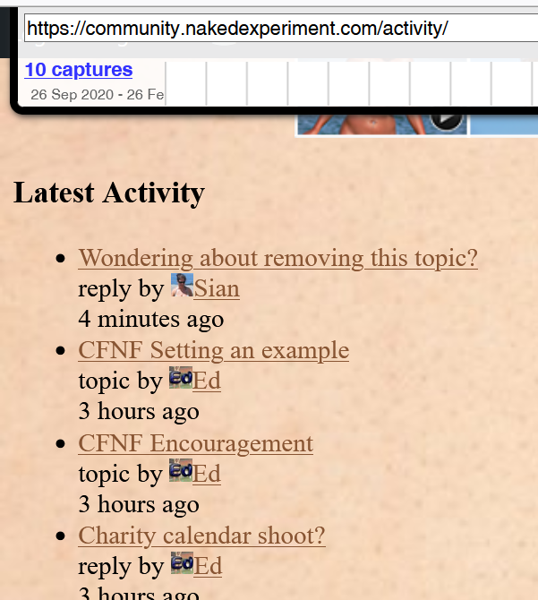 Activity page